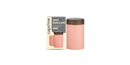 Boite à café CAPS ME à café rose contenance 250g
