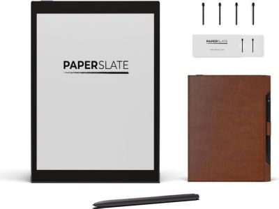 Bloc-notes numérique PAPERSLATE Pack Pro + Couverture Brune + 4 Mines