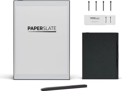 Bloc-notes numérique PAPERSLATE Pack + Couverture Grise + 4 Mines