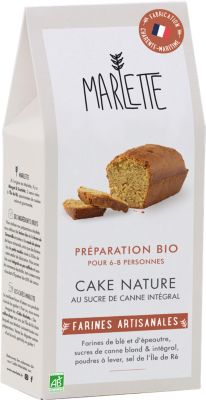 Préparation pour gâteau Marlette Bio pour Cake Nature au Sucre de Ra