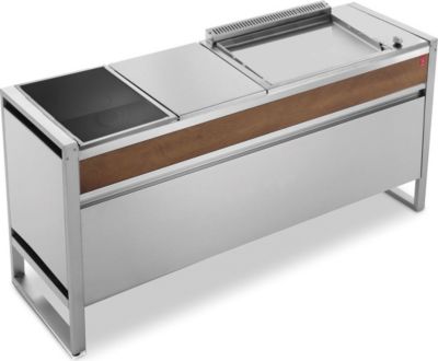 Plancha gaz PLANET Table OASI183+OASI60ELEC+Table Induction