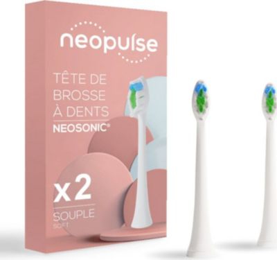 Brossette dentaire NEOPULSE NEOSONIC têtes de brosse X2 souple blanc