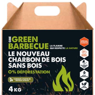 Charbon de bois GREENBBQ Charbon écologique coques noisettes 4kg