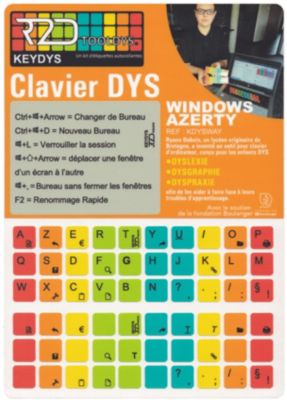 Sticker clavier R2DTOOLDYS Dyslexique Windows