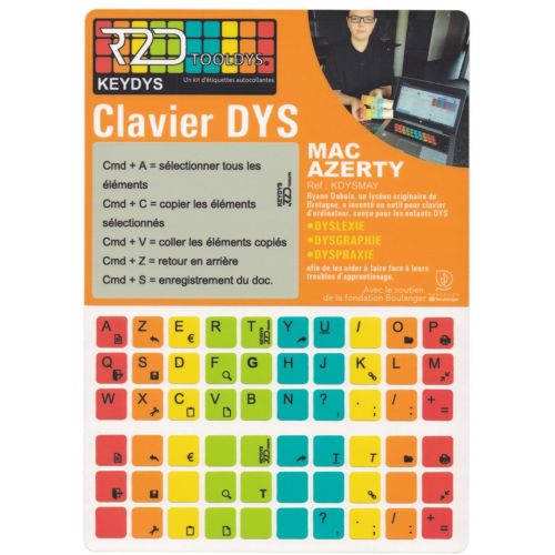 Generic Sticker Autocollant Clavier Azerty - Noir - Prix pas cher