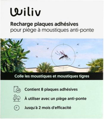 Appareil anti moustique WILIV plaques collantes piège anti-ponte x8
