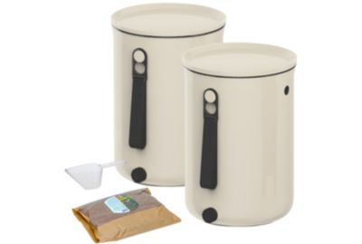 Composteur de cuisine BOKASHI Organico 2 set de 2 bacs 9.6L blanc