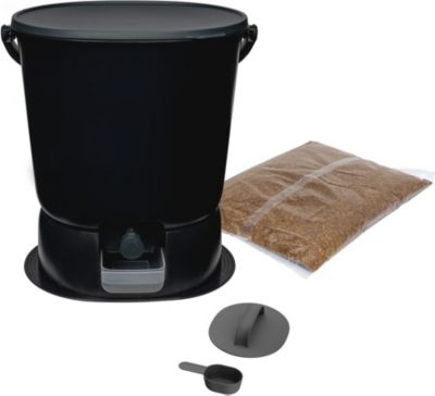 Composteur de cuisine BOKASHI Essential 15L avec base noir/gris