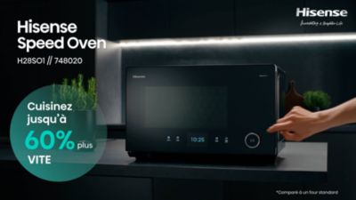 Voir la vidéo pour Micro ondes HISENSE H28S01 Speed oven 7 en 1: Airfryer, Four à pizza, Grille pain, Mijoteuse, Déshydrateur, Grill