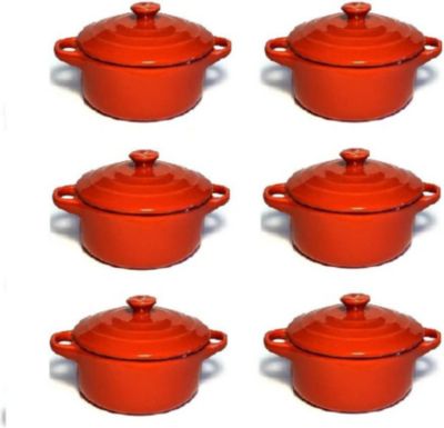 Mini cocotte HOBBYTECH Lot de 6 Minis cocottes Rouges Mini cocotte HOBBYTECH Lot de 6 Minis cocottes Rouges