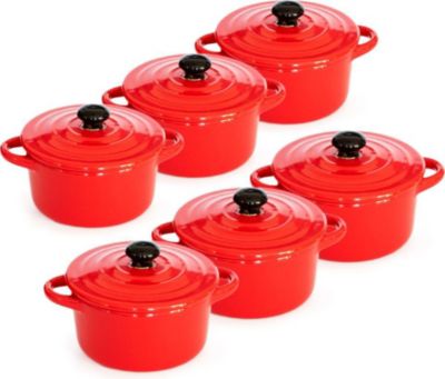 Mini cocotte HOBBYTECH Lot de 6 Minis cocottes Rouges