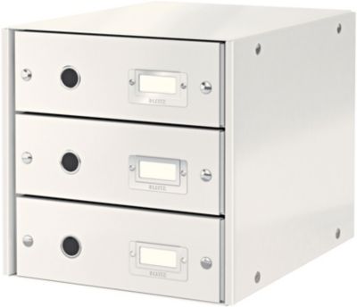 Bloc tiroir LEITZ Bloc de classement WOW 3 tiroirs Blanc Bloc tiroir LEITZ Bloc de classement WOW 3 tiroirs Blanc