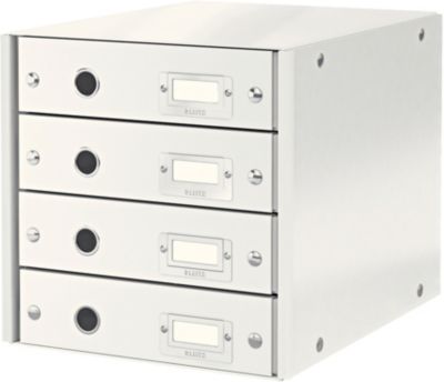 Bloc tiroir LEITZ Bloc de classement WOW 4 tiroirs Blanc Bloc tiroir LEITZ Bloc de classement WOW 4 tiroirs Blanc