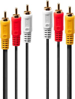 Câble RCA LINDY Câble audio vidéo 3 x RCA 1 mètre