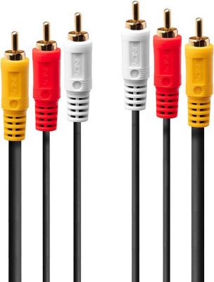 Câble RCA LINDY Câble audio vidéo 3 x RCA 1 mètre