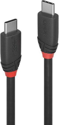 Câble USB LINDY 3.1 Type C 3A Black Line