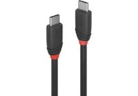 Câble USB LINDY 3.1 Type C 3A Black Line