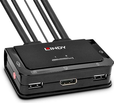LINDY KVM DisplayPort 2 Ports 1.2 USB 2.0
