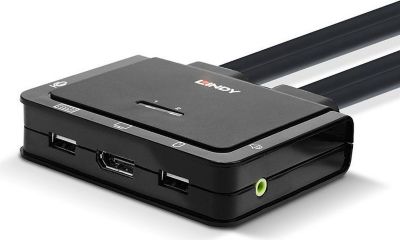 LINDY KVM DisplayPort 2 Ports 1.2 USB C