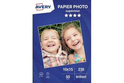 Papier photo AVERY 50 Photos brillantes 10x15 230g/m²