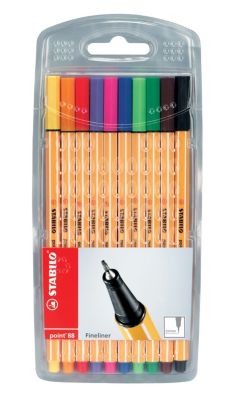 Ecriture STABILO Pack 10 stylos de couleurs POINT88