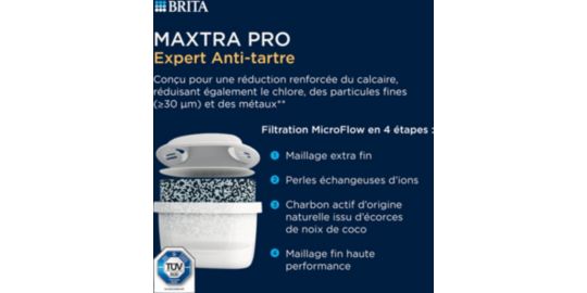 Cartouche filtrante BRITA maxtra pro expert anti tartre pack de 4