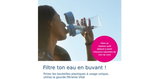Gourde filtrante BRITA filtrante Vital abricot