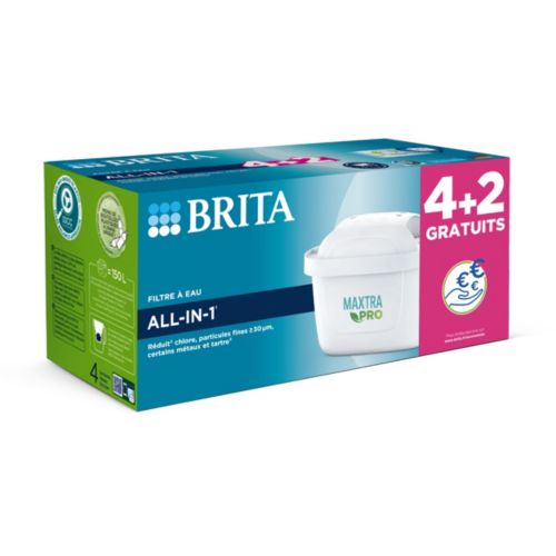 Cartouche filtrante BRITA pack de 4+2 cartouches maxtra pro all-in