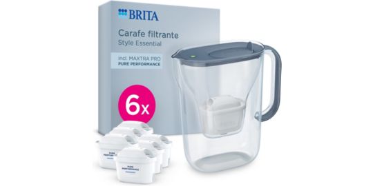 Carafe filtrante BRITA Style Essential 6 mois MAXTRA PRO blanch
