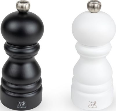 Duo moulins à poivre et sel PEUGEOT Paris Bois Noir & Blanc 12cm