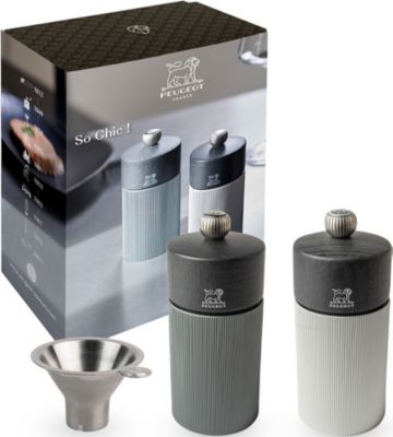 Duo moulins à poivre et sel PEUGEOT So Chic Inox Carbone 12cm