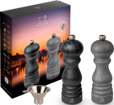 Duo moulins à poivre et sel PEUGEOT Graphite Light Bois Graphite 18cm