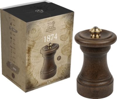 Moulin à poivre PEUGEOT 1874 Bois Hêtre Finition Patinée 10cm