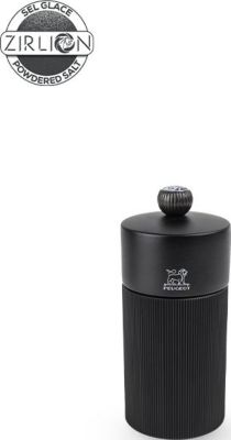 Moulin à sel PEUGEOT Line Aluminium et Bois Noir Alu 12cm