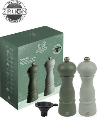 Duo moulins à poivre et sel PEUGEOT Amboise Bois Vert fougère 18cm