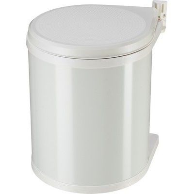 Poubelle de cuisine manuelle HAILO encastrable 15L acier blanc