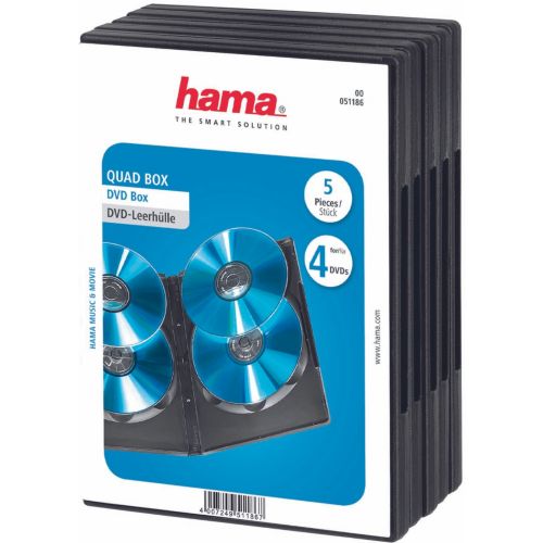 Hama Boîtier CD standard double, lot de 5, Transparent / Boîtier vide