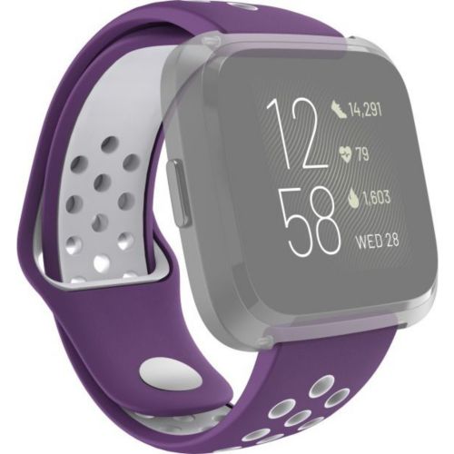 Bracelet de montre Compatible avec Fitbit Versa 2, Cuir - Violet