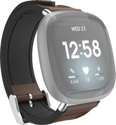 Bracelet HAMA Fitbit Vers3/Sense, cuir/silic., marron Bracelet HAMA Fitbit Vers3/Sense, cuir/silic., marron