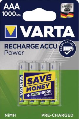 Pile rechargeable VARTA AAA 1000 mAh x4