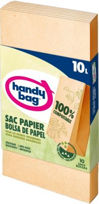 Sac poubelle HANDY BAG 10 sacs 10L en papier compostables