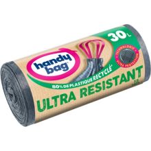 Sac poubelle HANDY BAG Ultra résistant 30L - 1 rouleau 15 sacs