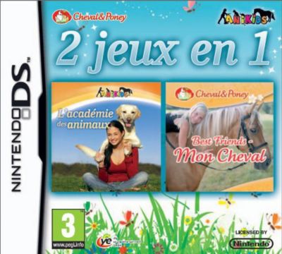 Jeu 3DS KOCH MEDIA 2 en 1 mon cheval+ academie animaux