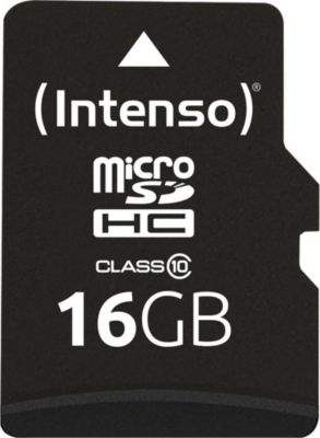 Carte Micro SD INTENSO 16 Go classe 10 + adaptateur