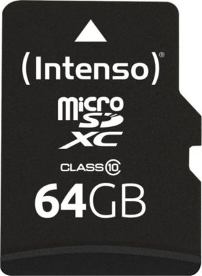 Carte Micro SD INTENSO 64 Go classe 10 + adaptateur