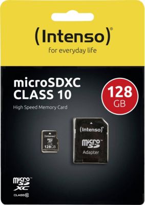 Carte Micro SD INTENSO 128 Go, SDHC, Class 10