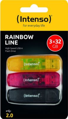 Clé USB INTENSO Pack De 3 Clés 32Go usb 2.0 Rainbow