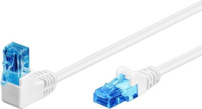 Câble Ethernet GOOBAY Câble RJ45 Cat6a coudé blanc 50cm