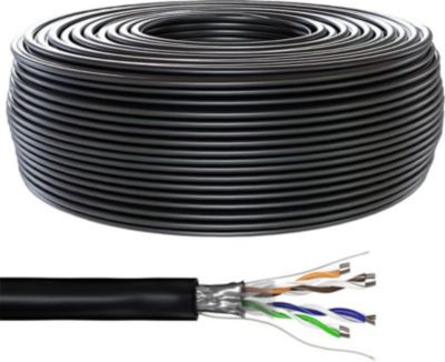 KOMELEC Câble Ethernet CAT5e rigide blindé 100m