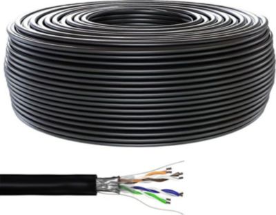 KOMELEC Câble Ethernet Cat 5e blindé 100m